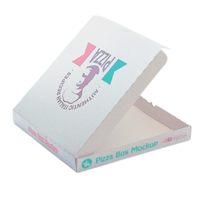Caja de pizza portátil con logotipo impreso personalizado al por mayor, embalaje de cartón blanco con mango en relieve con ventaja UV para uso artesanal - Product Image 4