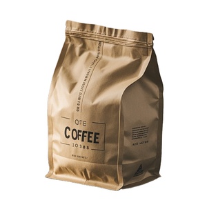 Pochette à café au détail au design personnalisé sacs à café à fond plat imprimés personnalisés avec valve et fermeture éclair