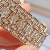 CNC 18K Gold Watch - Rose Gold PP Band & Lab Grown Diamond Bracelet, Custom Yellow Gold RLX Accesorios