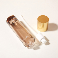 Juego de Envases Cosméticos de Vidrio Ámbar de Lujo Directo de Fábrica, Botella con Bomba de 30/50/100/120 ml, Tarro de 20/30/50 g, Serigrafía Personalizable