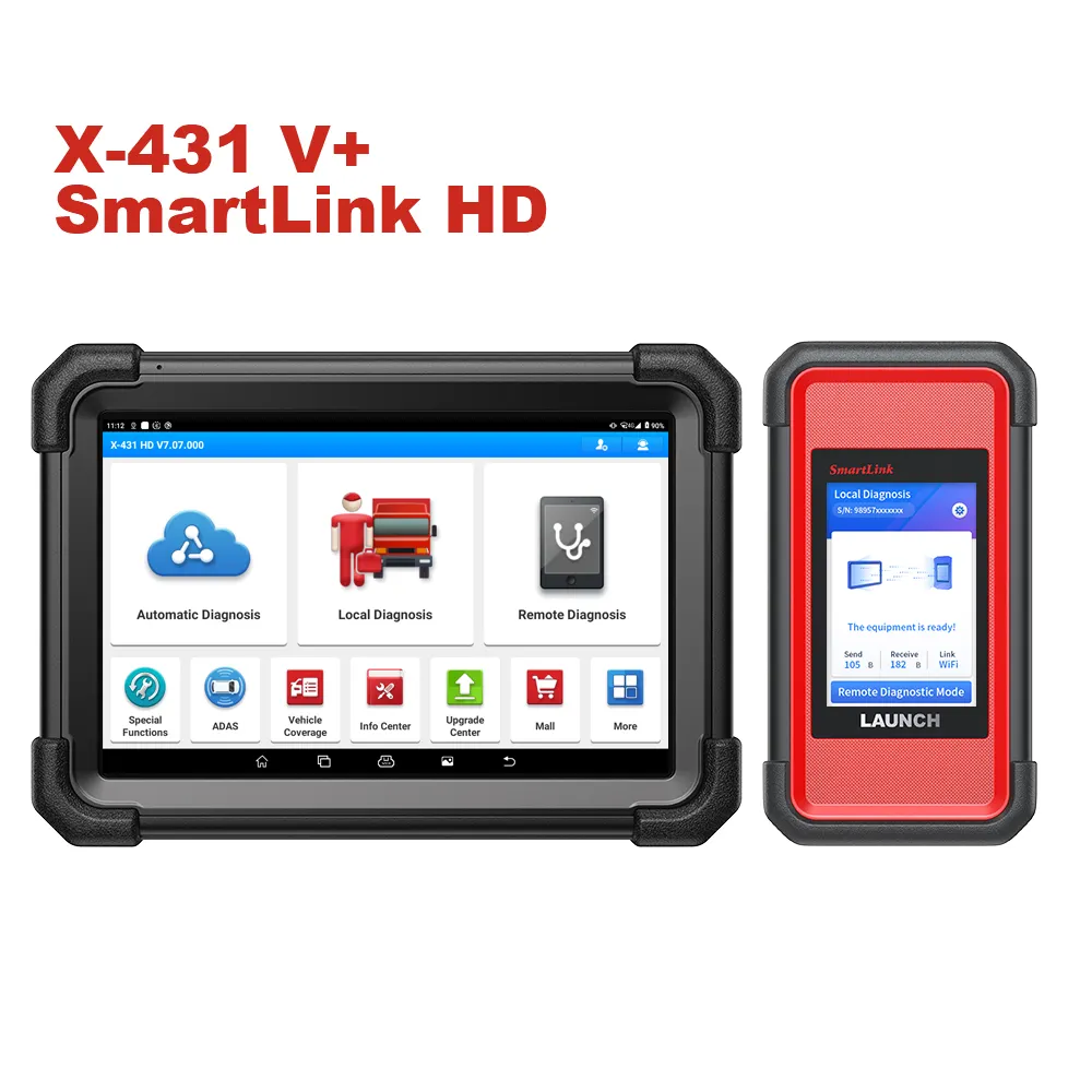 Launch X431 V Plus mobil smartlink c, alat pemindai diagnostik truk tugas berat retak, perangkat lunak Obd2 Model sepenuhnya