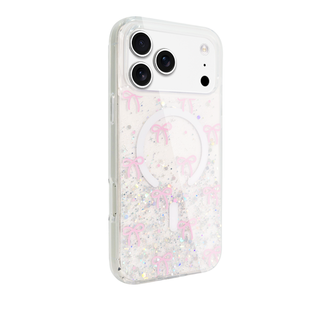 For 17Pro Max Phone Case Dried Flowers Glitter TPU+PC Soft Cover Holder 360 Protection Shockproof Cute Floral Design DIY