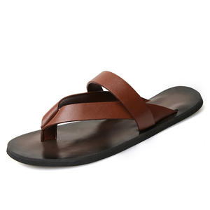 Chaussures de Plage Claquettes Personnalisées Tongs <span class=keywords><strong>Homme</strong></span> Sandales <span class=keywords><strong>Cuir</strong></span> Véritable pour Hommes - Product Image 3