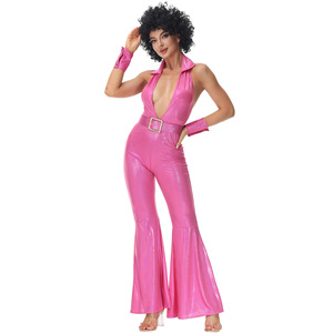 Costume sexy vintage des années 70, <span class=keywords><strong>hippie</strong></span>, discothèque, fête d'Halloween, pour femmes élégantes - Product Image 3