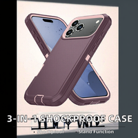 Coque de téléphone portable antichoc 3-en-1 en TPU+PC avec support, design professionnel, compatible iPhone 17/