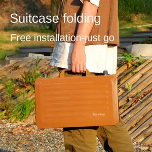 Grill à gaz <span class=keywords><strong>butane</strong></span> à double tête, réchaud portable pour le camping et les pique-niques, structure séparée avec déflecteur de vent - Product Image 4