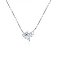 Collana da Donna con Certificato GRA, Moissanite Taglio a Pera VVS1 Colore D 1,5ct, Placcata in Oro 18K, Argento Sterling 925, Catena a Croce