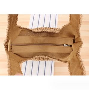 2025 concepteur marocain fait à la main tissé rotin sac à bandoulière <span class=keywords><strong>grande</strong></span> capacité vacances plage sac fourre-tout dames sac de paille avec poignée - Product Image 4