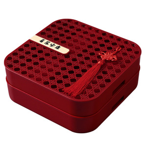 Wholesale Divided Red Charcuterie Snackle Box <b>Container</b> <b>Snack</b> <b>Containers</b> with Lid & Chinese Knot for Party Travel - Product Image 1