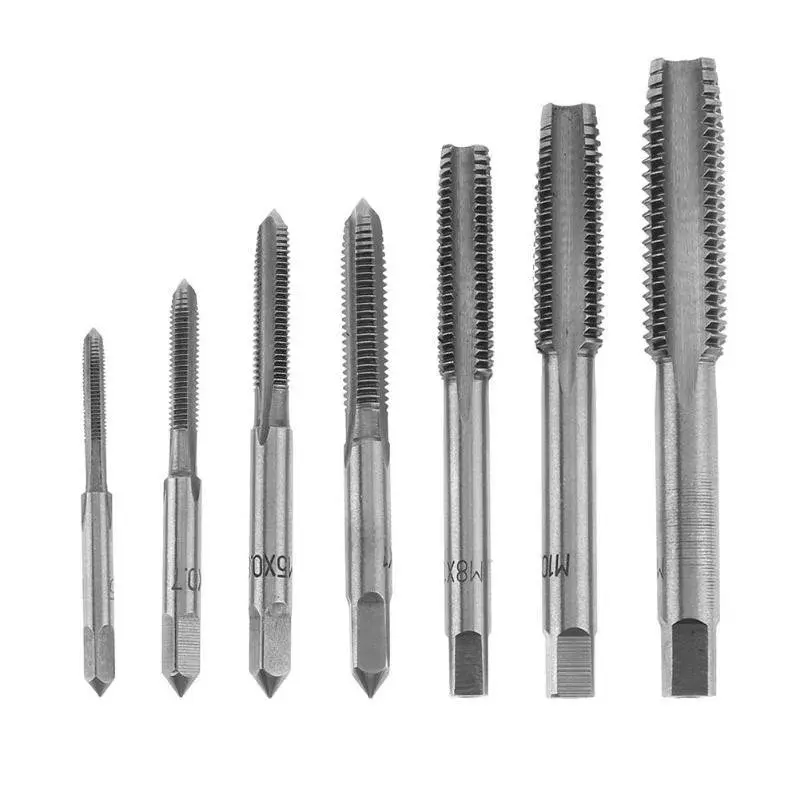 HSS M3 M4 M5 M6 M8 Machine Straight Fluted Screw Thread Metric Plug Hand Tap Drill Set Hand Tools Spiral Point tap