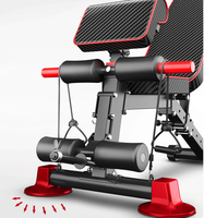 Banc de musculation et haltères en acier 4-en-1 réglables et pliables pour l'entraînement physique