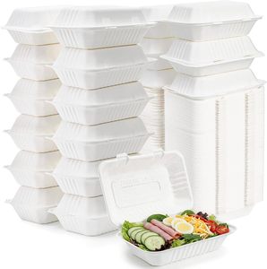 Emballage alimentaire jetable écologique en plastique pour plats à emporter, boîte à lunch en plastique de 9*6 pouces pour la restauration rapide - Product Image 1
