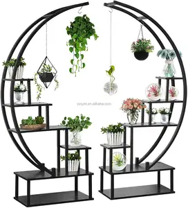 Soporte de flores redondo de Metal moderno, con ocho capas de soportes de exhibición y cuatro perchas, 50 de hierro, personalizado contemporáneo