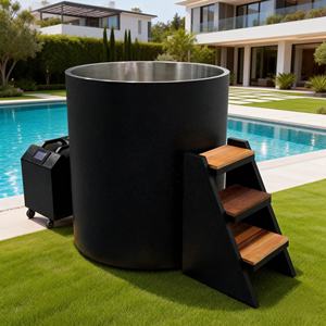 <span class=keywords><strong>Bain</strong></span> froid <span class=keywords><strong>rond</strong></span> pour 2 à 4 personnes, <span class=keywords><strong>double</strong></span> paroi en acier inoxydable, résistant aux intempéries, refroidisseur silencieux, extérieur - Product Image 1