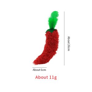 Wholesale New Design Funny <b>Cat</b> Shaped <b>Plush</b> Toys Durable Interactive Chewables Catnip Vegetables Pepper Attractive for <b>Cats</b> - Product Image 4