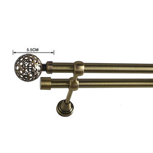 2023 מוצר חדש קלאסי מוט וילון כפול extended, מוטות וילון כפול, סט מוט וילון מתכת פליז עתיק - Product Image 4