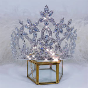 <span class=keywords><strong>มงกุฎ</strong></span>ขนาดใหญ่ประดับเพชรเพทายสำหรับเจ้าสาว,มงกุฏมงกุฎดอกไม้คริสตัลสวยหรู - Product Image 5