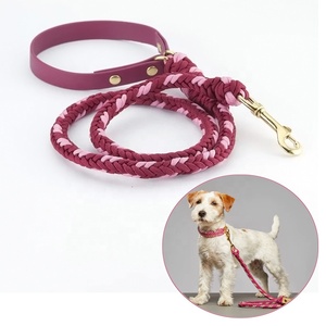 Correa trenzada de color personalizado reflectante hecho a mano macramé Paracord cuerda tejida <span class=keywords><strong>perro</strong></span> plomo <span class=keywords><strong>Collier</strong></span> para chien et corde de tracción - Product Image 1