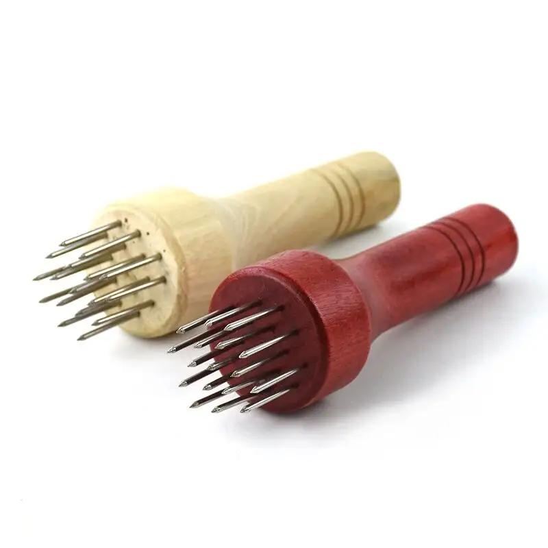 F2-233 stainless steel Steak Pork Tenderloin Row Pin , Wooden Mallet Tenderizer Tool kitchen beaf loose Meat Hammer