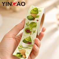 Étiquette personnalisée pour thé vert matcha, autocollant adhésif en vinyle durable, écologique et imperméable, en rouleau, pour gobelets de crème glacée et desserts