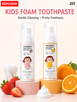Private Label Kinder Tandpasta Schuim 60mL Aardbei Sinaasappel Smaak Gemakkelijk Dagelijks Reiniging Kinder Mondverzorging Mousse OEM ODM Leverancier