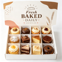 Boîte à cupcakes personnalisée, boîte à pâtisserie en carton écologique, boîte à beignets, vente en gros, logo personnalisé, emballage pour boulangerie, boîte à muffins