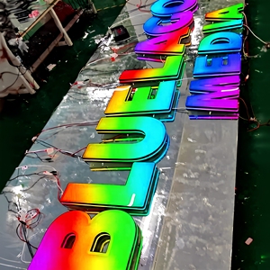 Letrero 3D <span class=keywords><strong>LED</strong></span> RGB Personalizable, Letrero Comercial Programable para Edificios y Tiendas, Fabricado por Custom <span class=keywords><strong>LED</strong></span> Light Letter Maker - Product Image 1
