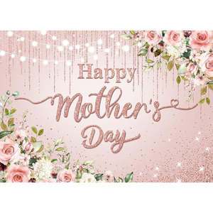 Toile de fond rose pour la fête des mères, « Meilleure maman de tous les temps », « J'aime maman », fond photographique, bannière de fête, décoration de photomaton personnalisable - Product Image 5