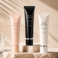 Tube Kosmetik Oval Grosir MUZE 30ml 50ml, Logo & Warna Custom, PCR-PE, untuk Foundation Cair, BB Cream, Tabir Surya