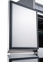 Réfrigérateur vertical à congélateur, 6 portes, porte pleine, monotempérature, en acier inoxydable, dégivrage automatique, avec refroidisseur d'air, pour usage en cuisine
