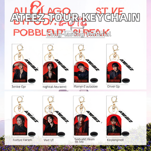 ATEEZ KPOP Idol Group World <span class=keywords><strong>Tour</strong></span> Fantasy porte-clés en plastique porte-clés acrylique porte-clés photo numérique - Product Image 4