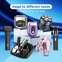 Tondeuse électrique sans fil étanche IPX6 pour la tête, 100 min d'autonomie, affichage LED, verrouillage de voyage, rechargeable USB, acier inoxydable