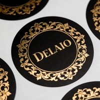 Autocollants personnalisés avec logo imprimé, papier adhésif en rouleau, estampage à chaud doré, autocollants durables pour emballage holographique