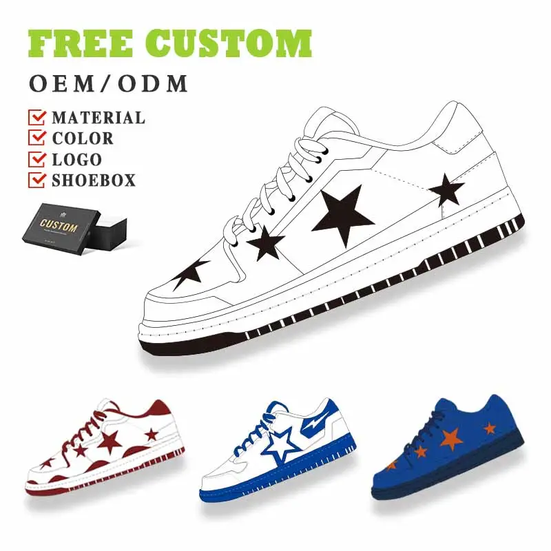 2023 Hentol Factory Customize Logo Brand Skateboard Shoes Men Casual Running Low Cut Leather Sneaker Custom Running Shoes Men