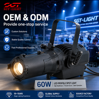 Mini projecteur LED Leko 60W, lumière chaude et froide, faisceau de 19-30 degrés, AC100-230V, DMX512, luminaire léger pour parc d'attractions