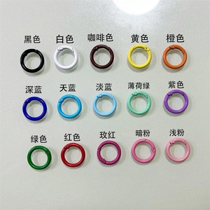 Anneau à ressort coloré peint, boucle ouverte en métal, porte-clés rond 24 mm en alliage de zinc léger pour coque de téléphone, cordon, porte-cartes - Product Image 2