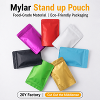 Pochette autoportante en aluminium mat coloré sur mesure avec fermeture éclair refermable