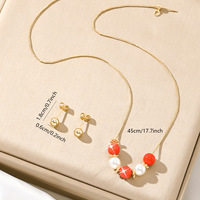 Kinnear 2025 nouvelle arrivée femmes blanc perle ensemble de bijoux de mariée tendance africain hawaïen rouge perles boucles d'oreilles collier ensemble