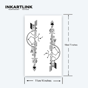 Autocollant de <span class=keywords><strong>tatouage</strong></span> INKARTLINK pour le corps, autocollant de <span class=keywords><strong>tatouage</strong></span> en papier, constellation, flèche, géométrique, imperméable, longue durée, 15 jours, en vrac - Product Image 4