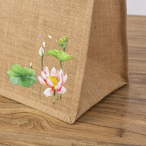 <strong>Custom</strong> <strong>Printed</strong> Logo Reusable Grocery Shoulder Shopping <strong>Bag</strong> Burlap <strong>Jute</strong> <strong>Tote</strong> <strong>Bag</strong> Wholesale With Cotton Rope Handle - Product Image 4