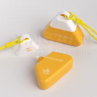 Porte-clés personnalisé avec cordon, emballage cosmétique, flacon de crème pour les mains triangulaire portable de 50 ml, crème solaire, lotion pour les soins de la peau, pour les voyages et les activités de plein air