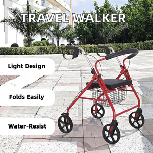 משקל קל משקל מתקפל במבוגר צר עם גלגלים עמיד למים עבור קשישים-ציוד טיפול ושיקום - Product Image 2