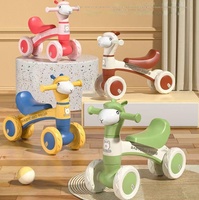 Vélo d'équilibre pour enfants avec pédales pour 2-4 ans, construction en acier, fonction musique et éclairage, quatre roues, ceinture, pour apprendre à marcher