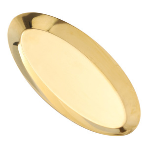 Plateau ovale en acier inoxydable, argenté et doré, pour hôtel, restaurant, maison, multi-usages, pour aliments, collations, serviettes, tasses, assiettes métalliques - Product Image 6