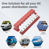 Bloc de distribution d'alimentation CC robuste 12-48V 600A avec barre omnibus et écrous à bride dentelée pour camions, voitures et systèmes solaires hors réseau