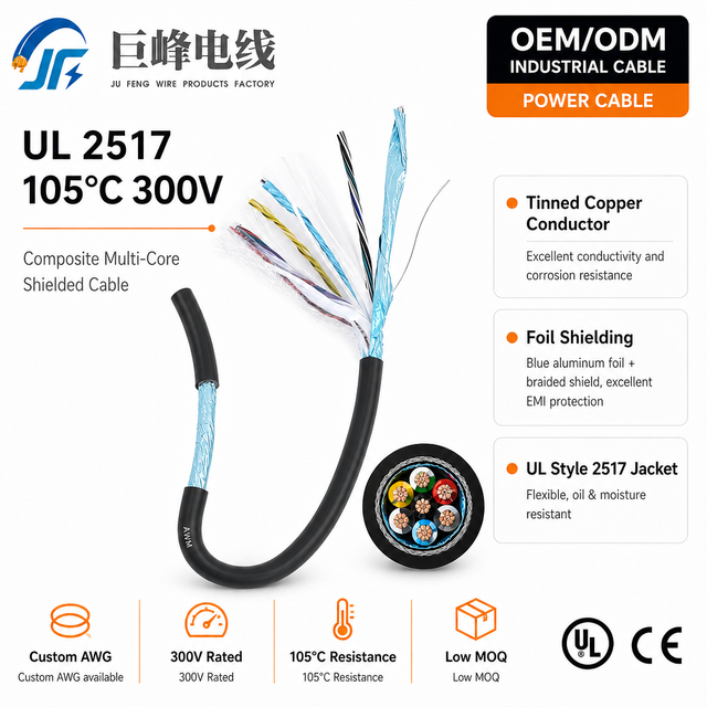 UL2517 Multi Core Cable 105℃ 300V UL Certified Flexible Multi Gauge Wire