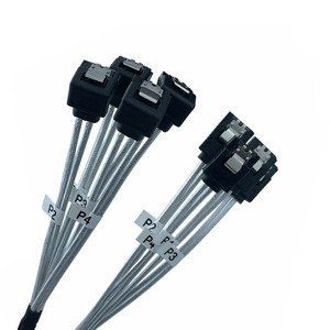 SATA à 4 série <span class=keywords><strong>ATA</strong></span> plié vers l'intérieur 90 degrés SSD câble de données de lecteur à semi-conducteurs câble de carte mère d'ordinateur - Product Image 4