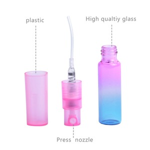 Cina September Mini profumo 5ml 8ml arcobaleno colorato vetro nebulizzatore vuoto flacone Spray contenitore riutilizzabile spruzzatore di profumo - Product Image 4