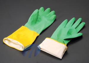 Guantes de látex de manga larga para el hogar, para lavar platos, Palma de goma - Product Image 4