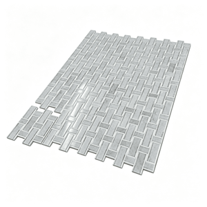 Plaque de mosaïque en marbre blanc tressé 325x327mm pour la décoration murale et de sol intérieure, meubles de salle de bain - Product Image 3